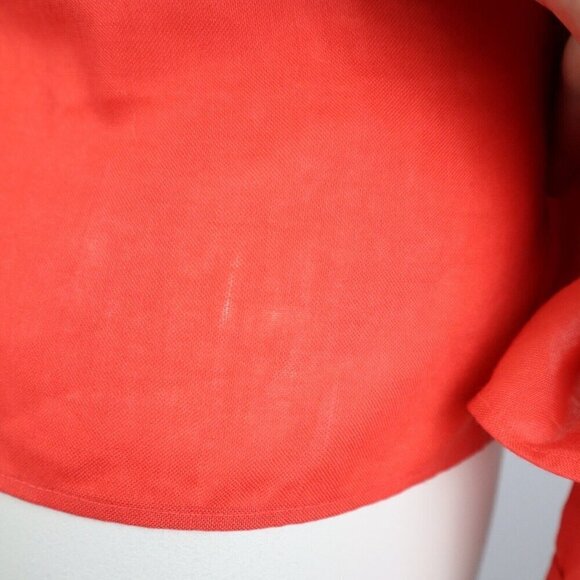 VINTAGE 70s WOMEN'S ORANGE LONG SLEEVE BUTTON-UP TOP - SIZE 36 - JEANIE - Picture 6 of 8